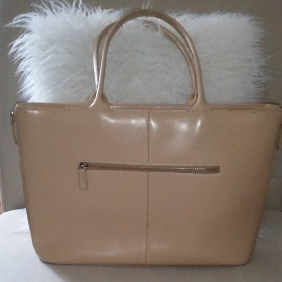 Browns Couture tan leather oversized tstructured tote - Picture 2 of 11